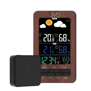 Rádiom riadená meteorologická stanica JVD RB6687.2, čierna